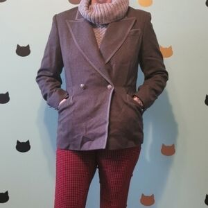 MONDI Dark Academia Blazer Grey Wool 36